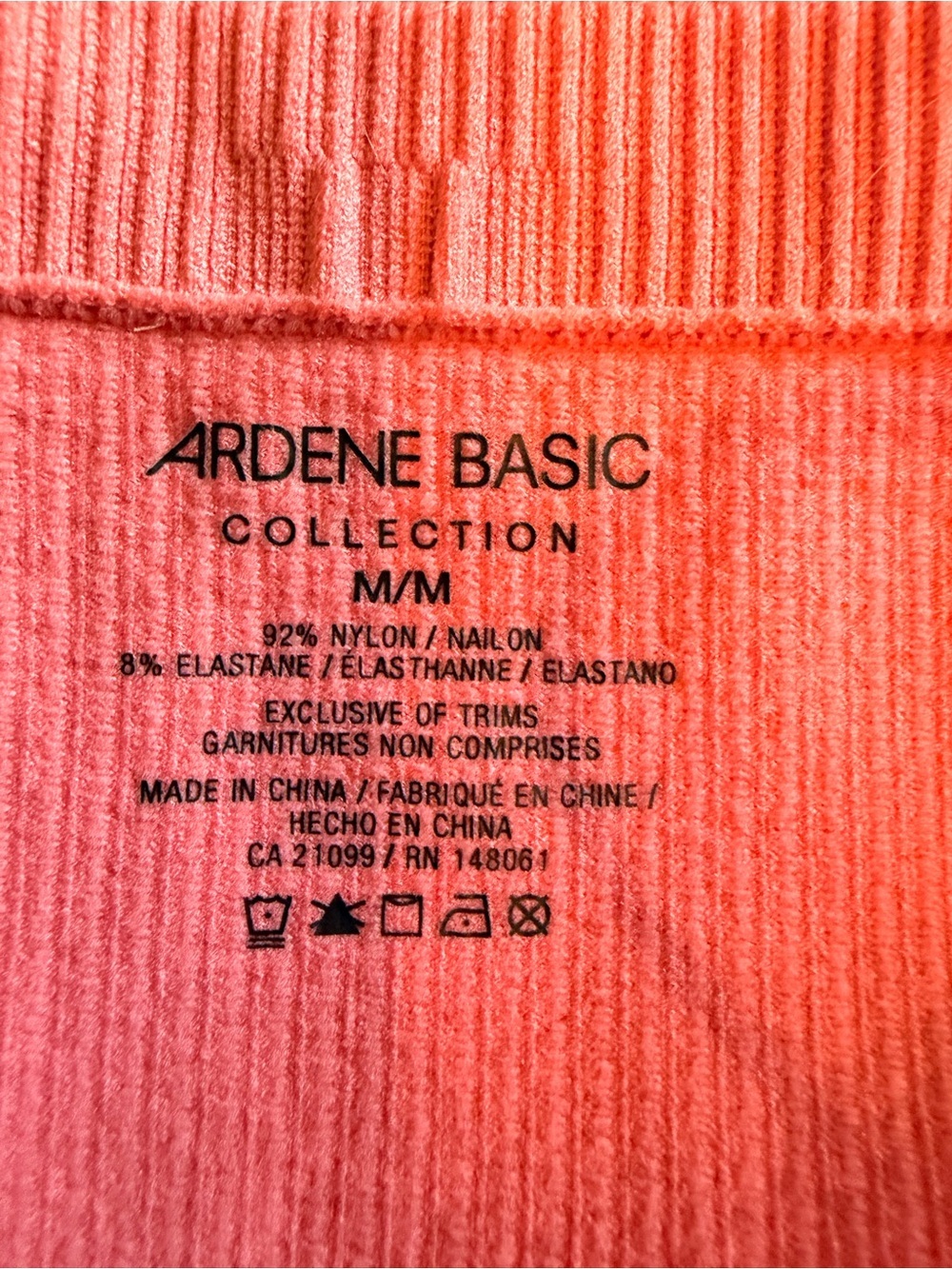 Ardene Ribbed Spaghetti Strap Mini Dress in Coral Pink - Picture 5 of 6